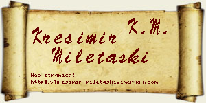 Krešimir Miletaški vizit kartica